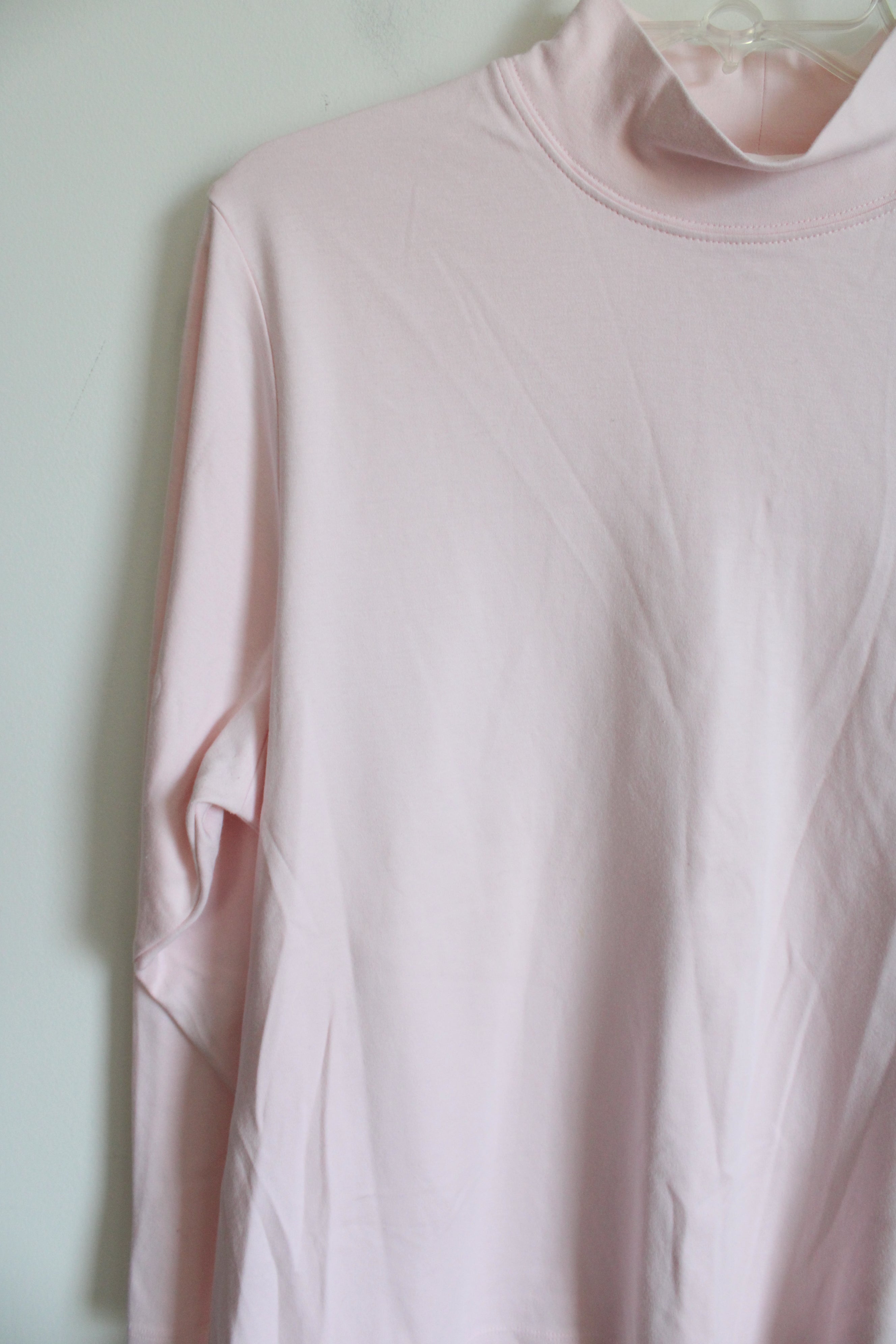 L.L. Bean Light Pink Mock Neck Long Sleeved Shirt | 2X