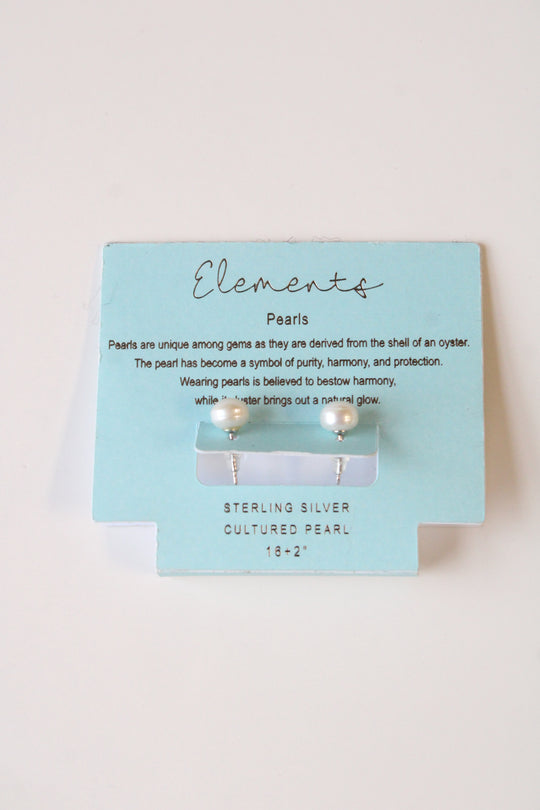 Elements Sterling Silver Cultured Pearl Stud Earrings