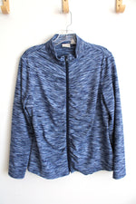 Zenerge by Chico's Blue Heathered Full Zip Long Sleeve Jacket | 2