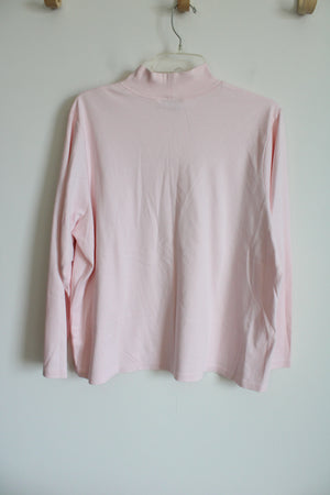 L.L. Bean Light Pink Mock Neck Long Sleeved Shirt | 2X