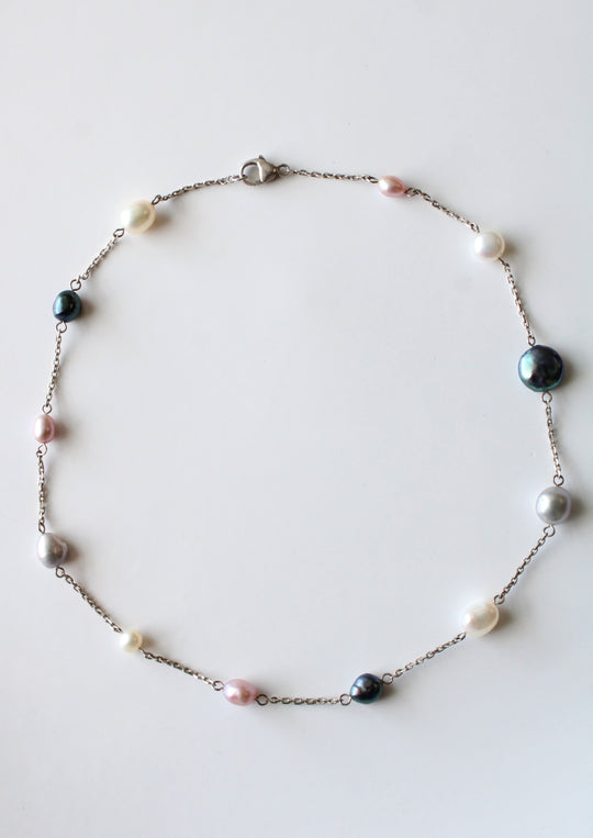 Sterling Genuine Pearl Necklace