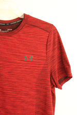 Under Armour Red Printed SS Athletic Shirt | L
