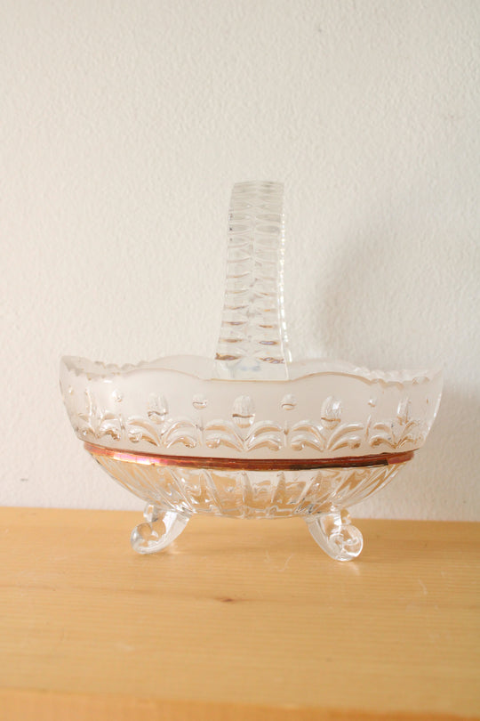 Vintage Cut Glass Basket