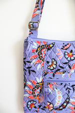 Vera Bradley Mural Garden Purple Hipster Crossbody Bag