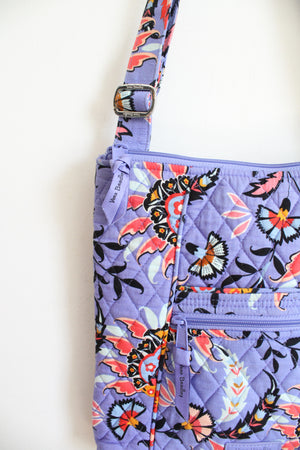 Vera Bradley Mural Garden Purple Hipster Crossbody Bag