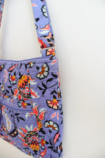 Vera Bradley Mural Garden Purple Hipster Crossbody Bag