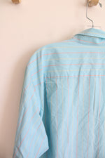 Lands' End Blue Red & Green Striped Button Down Shirt | 22W