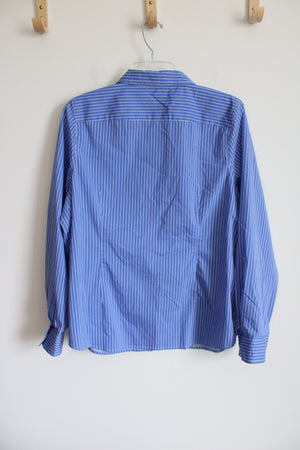 Chaps Blue White Striped Button Down Shirt | XL