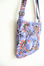 Vera Bradley Mural Garden Purple Hipster Crossbody Bag