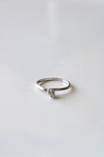 Genuine Diamond 10K White Gold Ring | Size 6