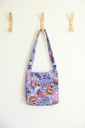 Vera Bradley Mural Garden Purple Hipster Crossbody Bag