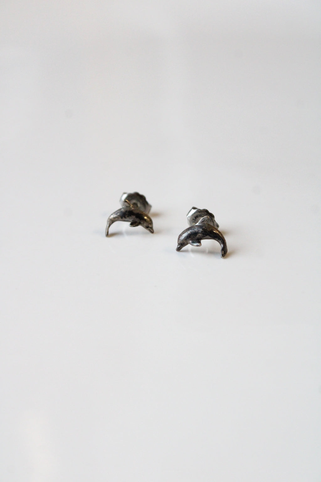 Dolphin Stud Sterling Silver Earrings