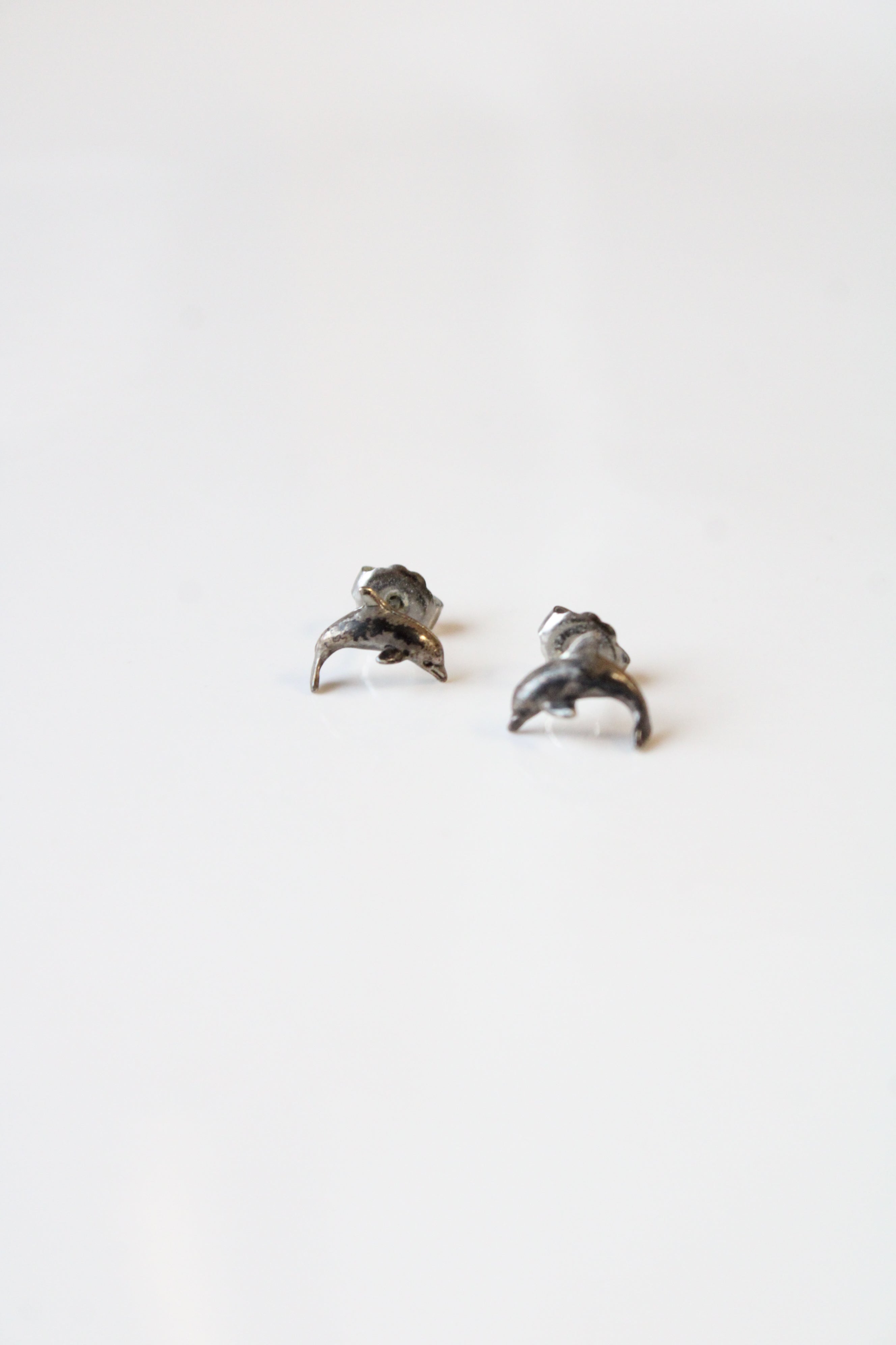 Dolphin Stud Sterling Silver Earrings