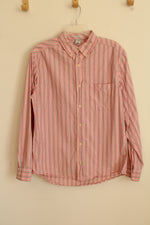 Old Navy Pink and Blue Cotton Striped LS Button down Shirt | M