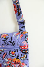 Vera Bradley Mural Garden Purple Hipster Crossbody Bag
