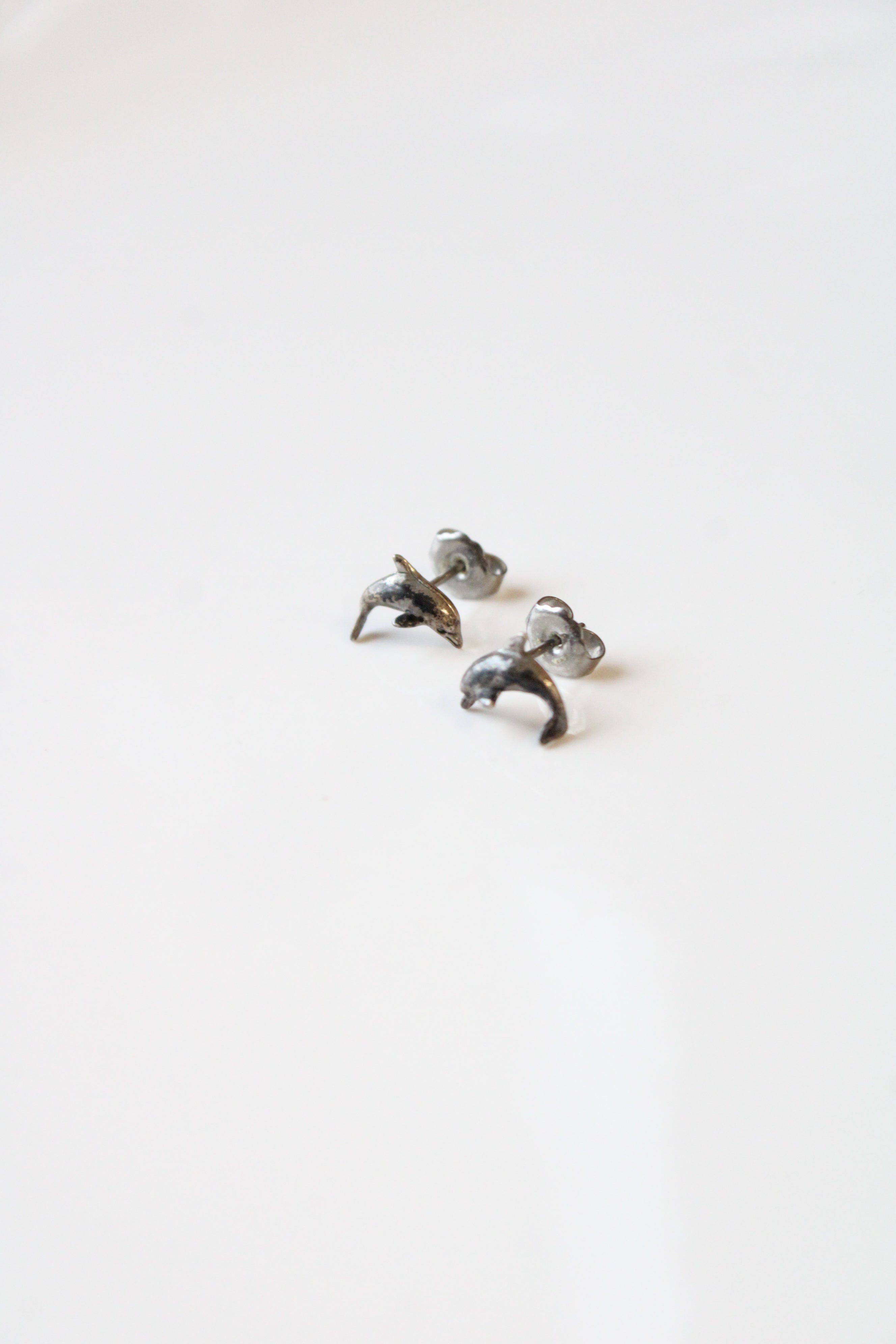 Dolphin Stud Sterling Silver Earrings