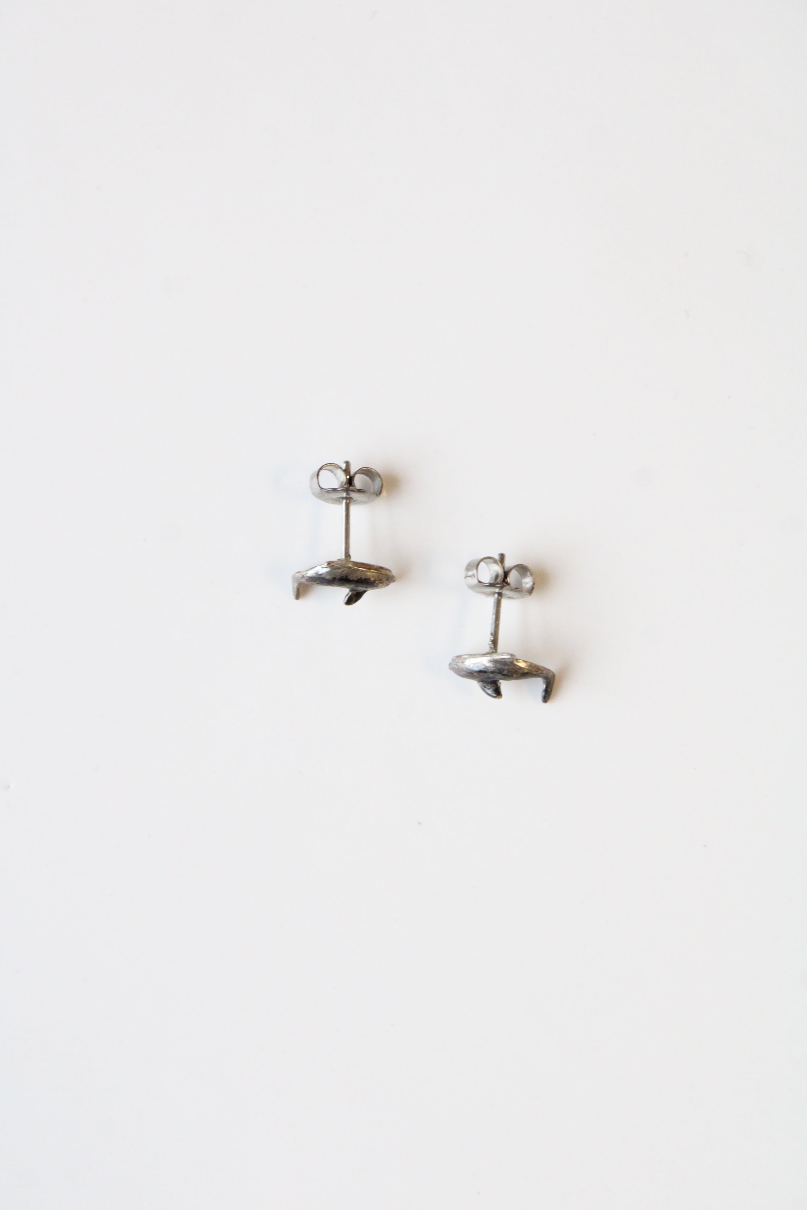 Dolphin Stud Sterling Silver Earrings