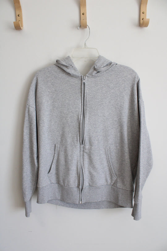 Time and Tru Light Gray Full Zip Hoodie | L