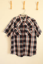 Canyon Guide Blue Green and Orange Plaid Button-down Western Shirt | XL