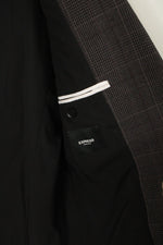 Express Extra Slim Burgundy and Gray Plaid Blazer | 38