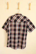 Canyon Guide Blue Green and Orange Plaid Button-down Western Shirt | XL