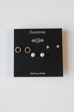 Sunstone Sterling Silver Stud Earrings | Set Of 3