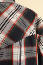 Canyon Guide Blue Green and Orange Plaid Button-down Western Shirt | XL
