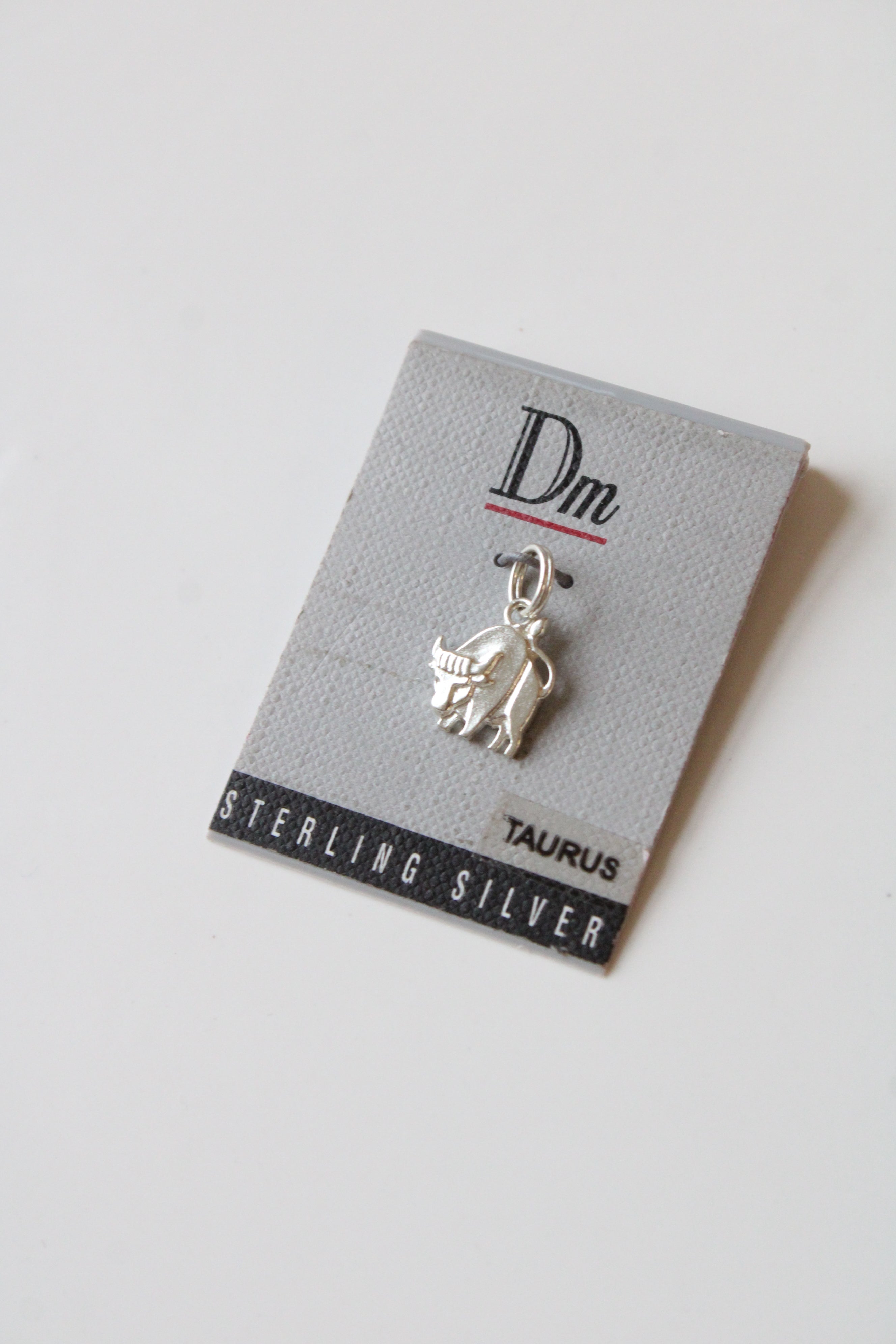 DM Sterling Silver Taurus Bull Charm Pendant