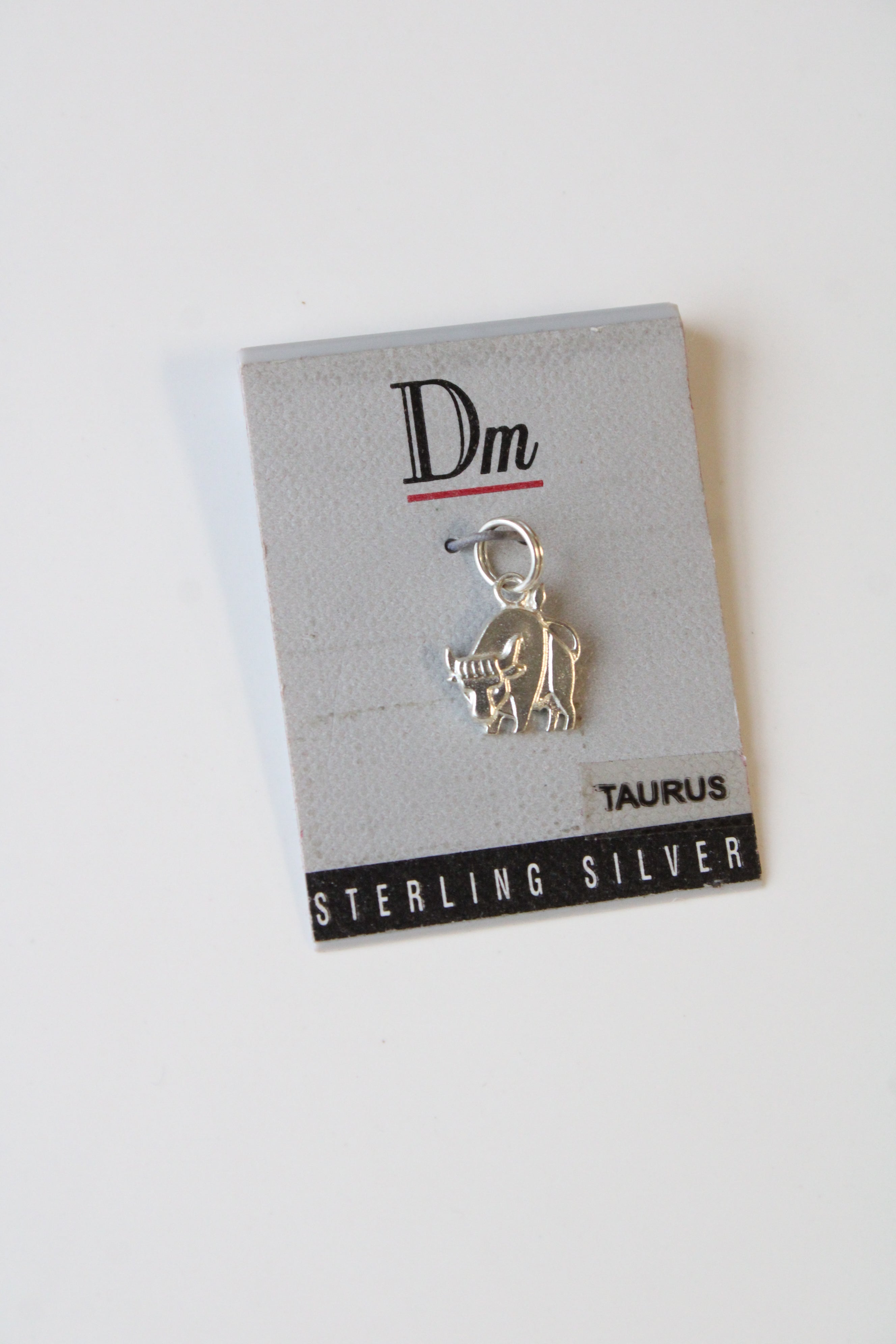 DM Sterling Silver Taurus Bull Charm Pendant
