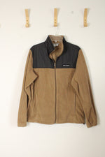 Columbia Tan and Black Fleece Zip-up Jacket | M