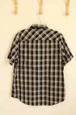 Hawk Black and Gray Plaid SS Button-down Shirt | XL