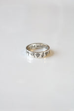 "Among The Wildflowers" Flower Etched Sterling Silver Ring | Size 10