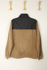 Columbia Tan and Black Fleece Zip-up Jacket | M