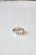 "Among The Wildflowers" Flower Etched Sterling Silver Ring | Size 10
