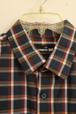 Express Blue Orange and Red Plaid LS Button-down Shirt | L