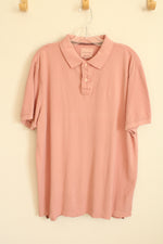 American Eagle Light Pink Cotton SS Polo Shirt | L