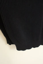 L.L. Bean Cotton Navy Blue Ribbed Crew Neck Sweater | L