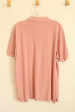 American Eagle Light Pink Cotton SS Polo Shirt | L