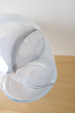 Blue Clear Swirl Hand Blown Glass Vase
