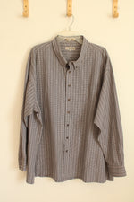 Foxfire Gray Plaid LS Button-down Shirt | 3XL