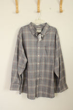 NEW Oak Hill Gray and Tan Plaid Button down Shirt | 2XL