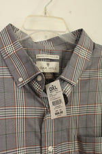 NEW Oak Hill Gray and Tan Plaid Button down Shirt | 2XL