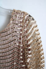 Dear'Gles Golden Scalloped Sequined Dress | XS