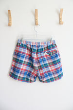 Chubbies Red Blue Plaid Cotton Shorts | L
