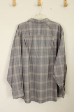 NEW Oak Hill Gray and Tan Plaid Button down Shirt | 2XL