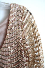 Dear'Gles Golden Scalloped Sequined Dress | XS