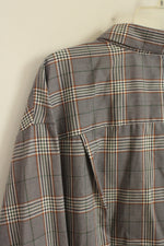 NEW Oak Hill Gray and Tan Plaid Button down Shirt | 2XL