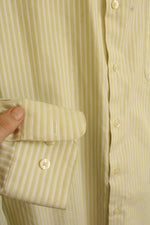 Axcess Lime Green Cotton Striped LS Button-down Shirt | XL
