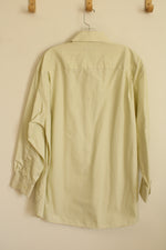 Axcess Lime Green Cotton Striped LS Button-down Shirt | XL