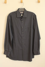 Van Heusen Dark Gray Long Sleeve Button Down Shirt | M